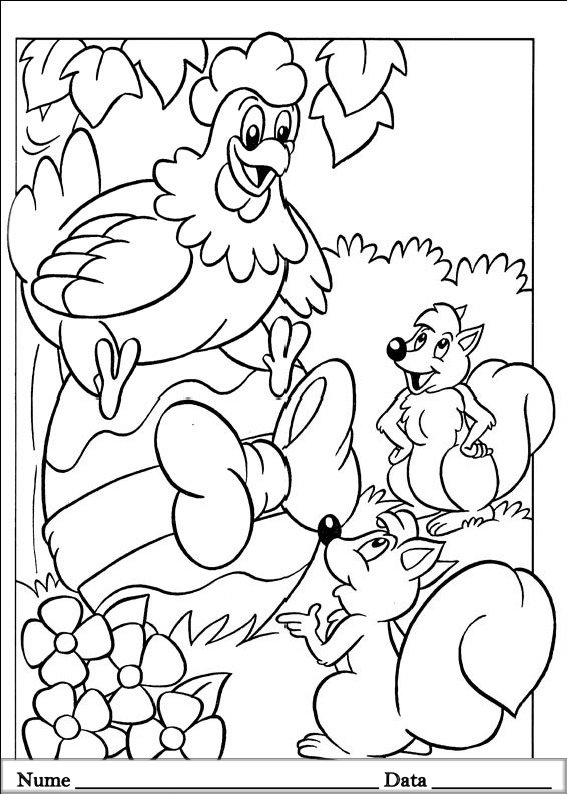 desene de colorat planse animale de pasti